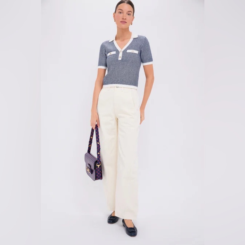 New APIECE APART Meridian Straight‎ Leg Relaxed Jeans High Waist Ecru Size 26